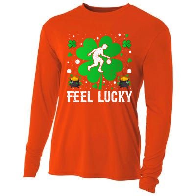 Shamrock Feel Lucky Basketball Player St Patrick's Day Gift Cooling Performance Long Sleeve Crew