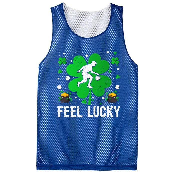 Shamrock Feel Lucky Basketball Player St Patrick's Day Gift Mesh Reversible Basketball Jersey Tank