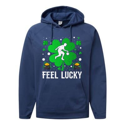 Shamrock Feel Lucky Basketball Player St Patrick's Day Gift Performance Fleece Hoodie