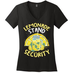 Summer Fun Lemonade Stand Security Boss Lemonade Crew Women's V-Neck T-Shirt