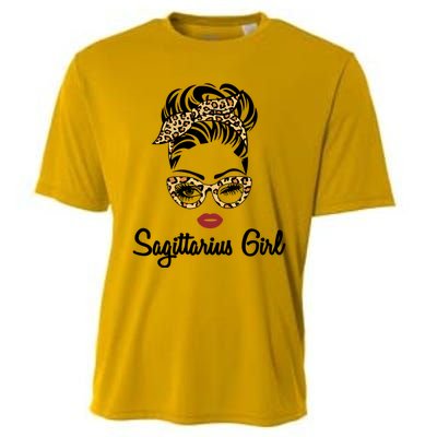 Sagittarius Face Leopard Bandana Wink Eye Gift Cooling Performance Crew T-Shirt