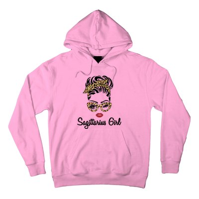 Sagittarius Face Leopard Bandana Wink Eye Gift Hoodie