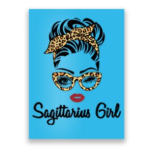 Sagittarius Face Leopard Bandana Wink Eye Gift Poster