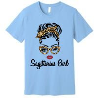 Sagittarius Face Leopard Bandana Wink Eye Gift Premium T-Shirt