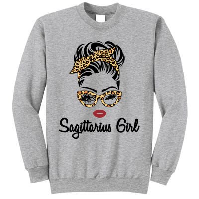 Sagittarius Face Leopard Bandana Wink Eye Gift Sweatshirt