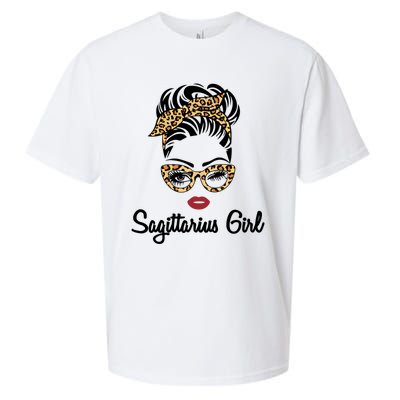 Sagittarius Face Leopard Bandana Wink Eye Gift Sueded Cloud Jersey T-Shirt