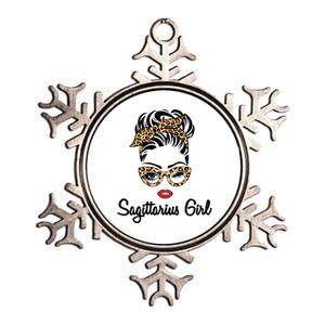 Sagittarius Face Leopard Bandana Wink Eye Gift Metallic Star Ornament