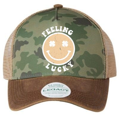 Shamrock Feeling Lucky Retro Smiley Legacy Tie Dye Trucker Hat