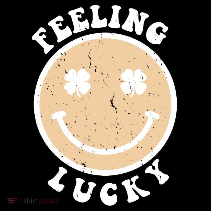 Shamrock Feeling Lucky Retro Smiley Drawstring Bag