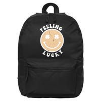 Shamrock Feeling Lucky Retro Smiley 16 in Basic Backpack