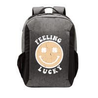 Shamrock Feeling Lucky Retro Smiley Vector Backpack