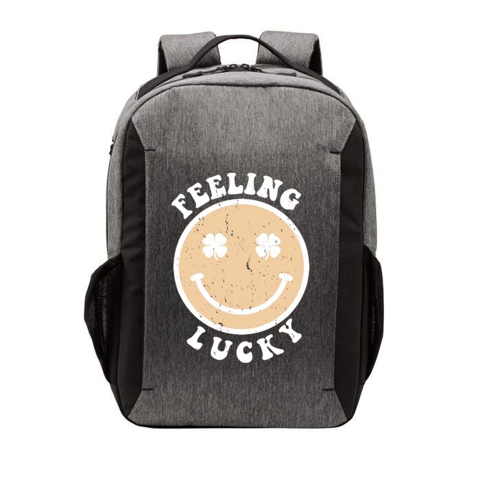 Shamrock Feeling Lucky Retro Smiley Vector Backpack
