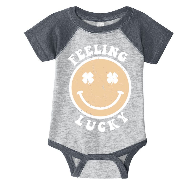 Shamrock Feeling Lucky Retro Smiley Infant Baby Jersey Bodysuit