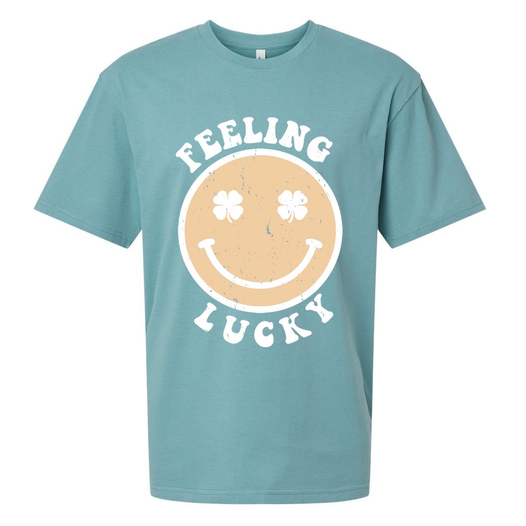 Shamrock Feeling Lucky Retro Smiley Sueded Cloud Jersey T-Shirt