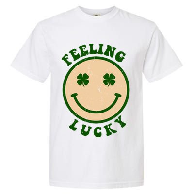Shamrock Feeling Lucky Retro Smiley Garment-Dyed Heavyweight T-Shirt