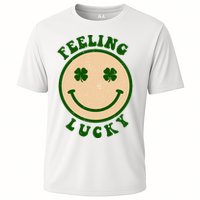 Shamrock Feeling Lucky Retro Smiley Cooling Performance Crew T-Shirt