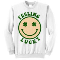 Shamrock Feeling Lucky Retro Smiley Sweatshirt