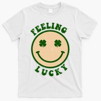 Shamrock Feeling Lucky Retro Smiley T-Shirt
