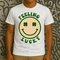 Shamrock Feeling Lucky Retro Smiley T-Shirt