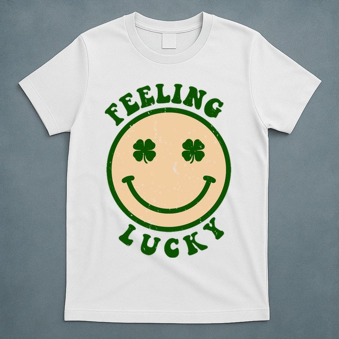 Shamrock Feeling Lucky Retro Smiley T-Shirt