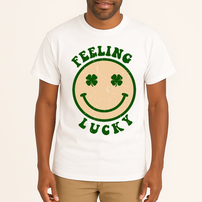 Shamrock Feeling Lucky Retro Smiley Tall T-Shirt
