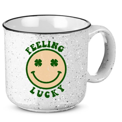 Shamrock Feeling Lucky Retro Smiley 15oz Campfire Ceramic Mug