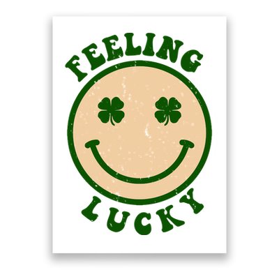 Shamrock Feeling Lucky Retro Smiley Poster