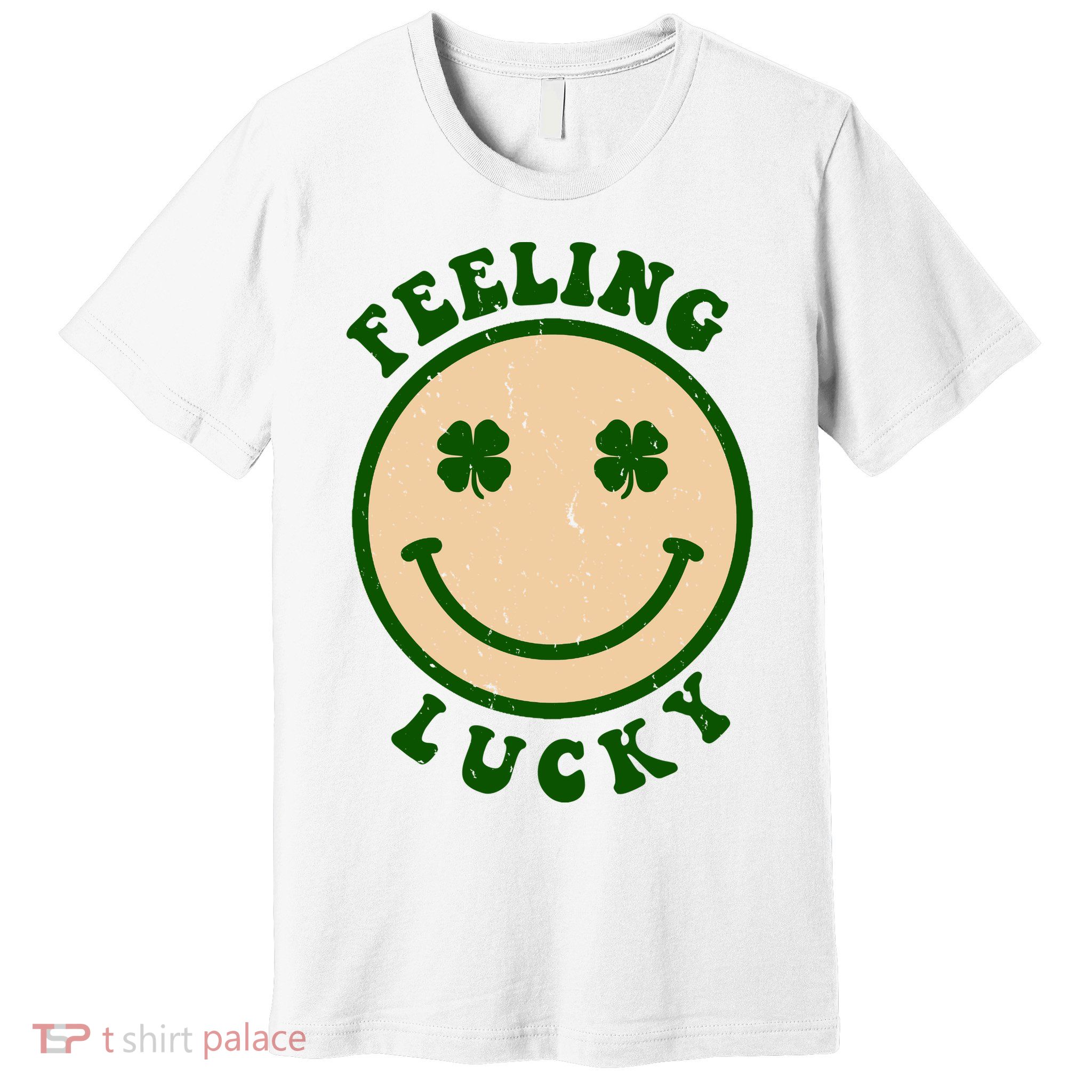 Shamrock Feeling Lucky Retro Smiley Premium T-Shirt
