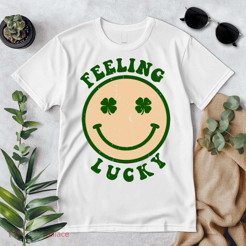 Shamrock Feeling Lucky Retro Smiley Premium T-Shirt