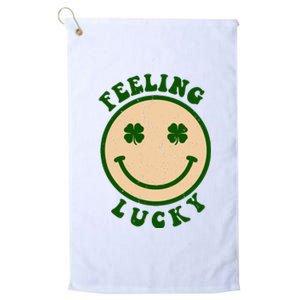 Shamrock Feeling Lucky Retro Smiley Platinum Collection Golf Towel