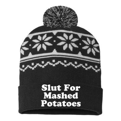 Slut For Mashed Potatoes Funny Potato Foodie USA-Made Snowflake Beanie