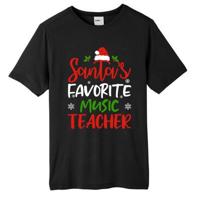 SantaS Favorite Music Teacher Funny Christmas Funny Gift Funny Gift Tall Fusion ChromaSoft Performance T-Shirt