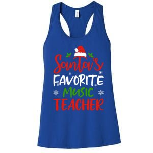 SantaS Favorite Music Teacher Funny Christmas Funny Gift Funny Gift Women's Racerback Tank