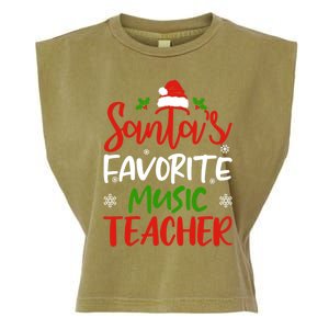 SantaS Favorite Music Teacher Funny Christmas Funny Gift Funny Gift Garment-Dyed Women's Muscle Tee