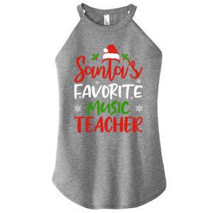 SantaS Favorite Music Teacher Funny Christmas Funny Gift Funny Gift Women's Perfect Tri Rocker Tank