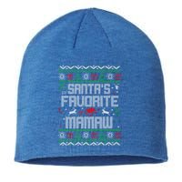 SantaS Favorite Mamaw Gift Ugly Christmas Gift Sustainable Beanie