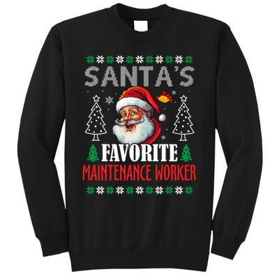 SantaS Favorite Maintenance Worker Funny Christmas Sweatshirt