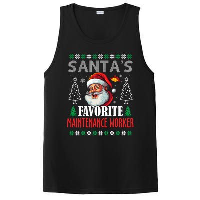 SantaS Favorite Maintenance Worker Funny Christmas PosiCharge Competitor Tank