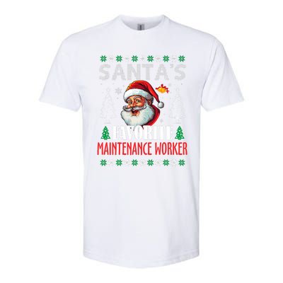 SantaS Favorite Maintenance Worker Funny Christmas Softstyle CVC T-Shirt