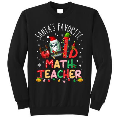 SantaS Favorite Math Teacher Christmas Santa Hat Matching Sweatshirt