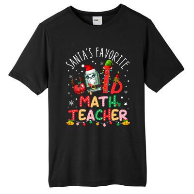 SantaS Favorite Math Teacher Christmas Santa Hat Matching Tall Fusion ChromaSoft Performance T-Shirt