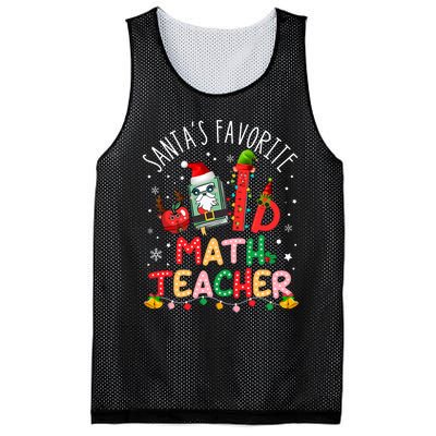 SantaS Favorite Math Teacher Christmas Santa Hat Matching Mesh Reversible Basketball Jersey Tank