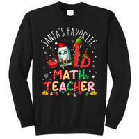 SantaS Favorite Math Teacher Christmas Santa Hat Matching Tall Sweatshirt