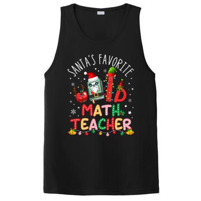 SantaS Favorite Math Teacher Christmas Santa Hat Matching PosiCharge Competitor Tank