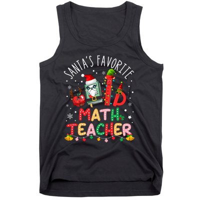 SantaS Favorite Math Teacher Christmas Santa Hat Matching Tank Top