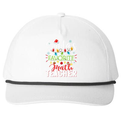 SantaS Favorite Math Teacher Xmas Light Santa Hat Christmas Snapback Five-Panel Rope Hat