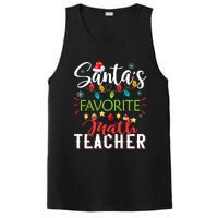 SantaS Favorite Math Teacher Xmas Light Santa Hat Christmas PosiCharge Competitor Tank