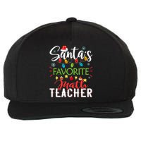 SantaS Favorite Math Teacher Xmas Light Santa Hat Christmas Wool Snapback Cap