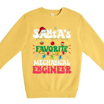 SantaS Favorite Mechanical Engineer Santa Hat Light Xmas Premium Crewneck Sweatshirt