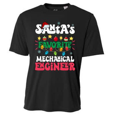 SantaS Favorite Mechanical Engineer Santa Hat Light Xmas Cooling Performance Crew T-Shirt